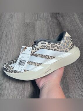 New adidas Adizero EVO SL Shoes Women's 7 Running Shoes Sneakers KI3948 Leopard